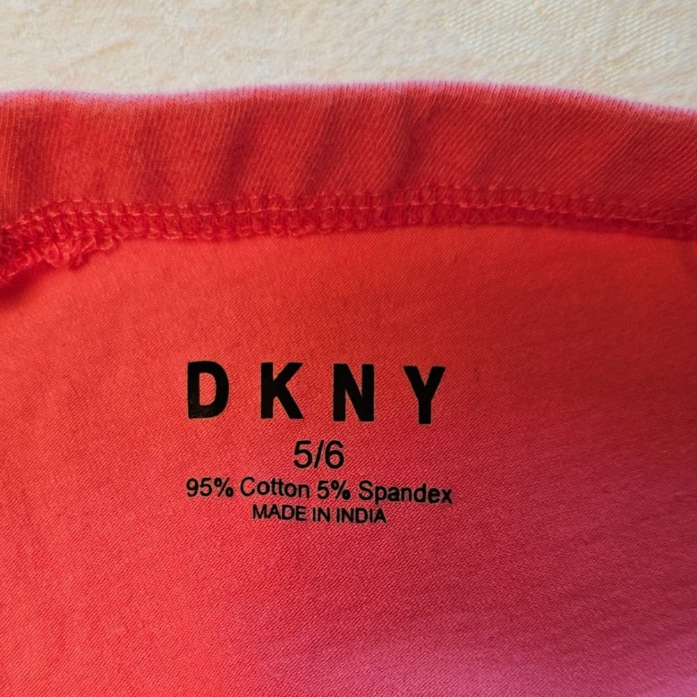 DKNY Girls Sz 5\6 Pink Grey Legging Shorts 2 Pair Cotton Spandex - Picture 3 of 6
